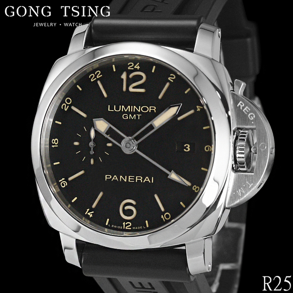 沛納海男錶     PANERAI PAM531 LUMINOR GMT PAM00531 三明治菸草面盤 近全新皮錶帶 原廠盒子保單