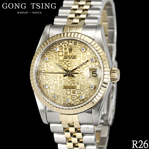 勞力士中型錶     ROLEX 68273 中型錶 原廠十鑽紀念面盤 31MM 2135自動上鍊  國內保單