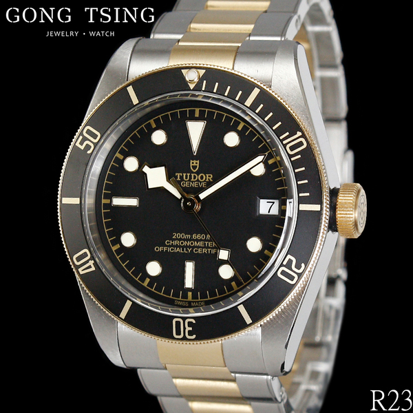 帝舵男錶 TUDOR 79733 N 41MM 半金黑水鬼 天文台認證 貝克漢 原廠盒子 2019年保卡