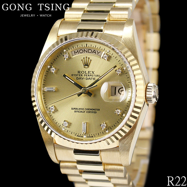 勞力士男錶     ROLEX 18038 原廠黃K金錶頭 36MM 3055自動上鍊
