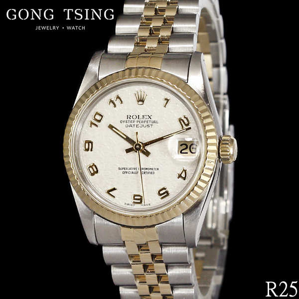 勞力士錶      ROLEX 68273 半金 阿拉伯數字紀念面盤 中型 30MM 盒子 原廠保單