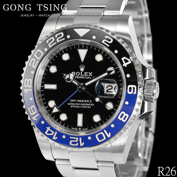 勞力士男錶     ROLEX 126710 BLNR 藍黑圈 GMT 蝙蝠俠 大板帶 全新未使用品 2026年綠卡