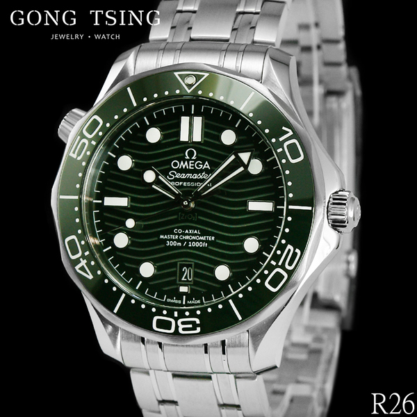歐米茄男錶     OMEGA 海馬系列 21030422010001 綠面綠圈 300米 綠海馬 全新未使用品 2026年最新保卡