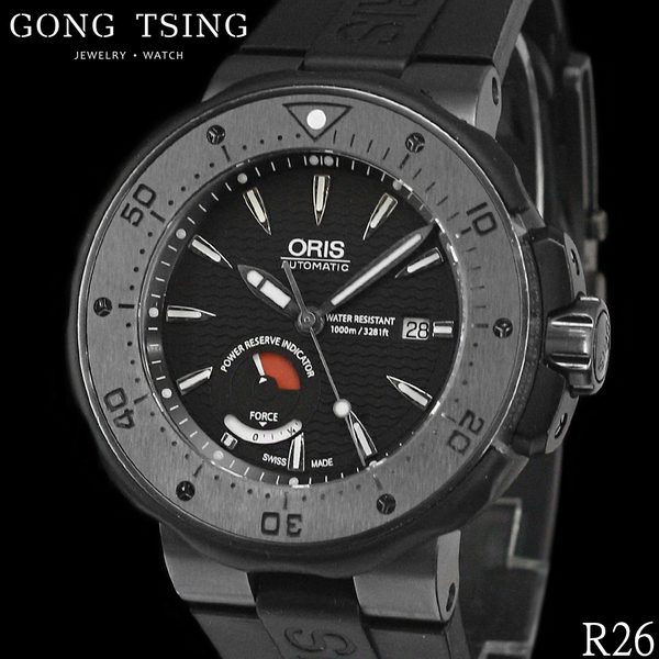 豪利時男錶     ORIS 01 667 7645 7284-Set 鈦金屬 1000米潛水錶 限量 全配 台灣公司貨