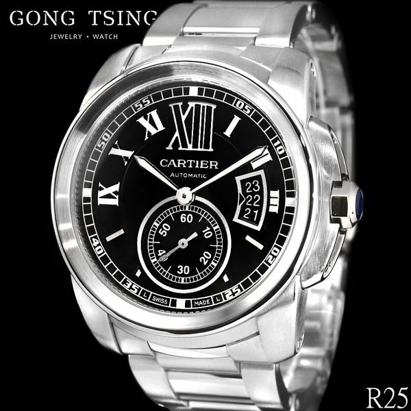卡地亞男錶     CARTIER 3299 W7100014 大型42MM 自動上鍊機芯 黑色面盤