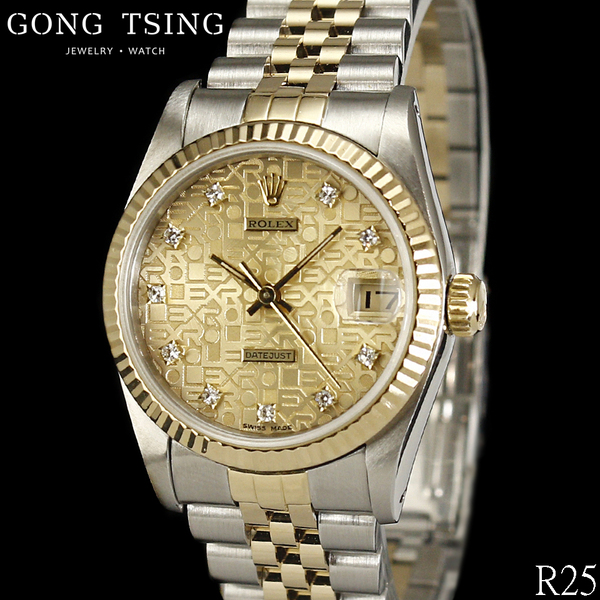 勞力士錶     ROLEX 68273 半金中型錶 30MM 原廠紀念十鑽面盤 