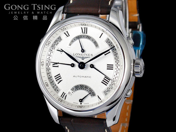 浪琴男錶 (LONGINES) 巨擘系列 四逆跳 L27154713 雙時區顯示 全新未使用品 國內保卡 盒子