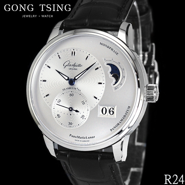 格拉蘇蒂男錶     Glashütte Original 原創 1-90-02-42-32-61 白色面盤 月相 40mm 未使用新品 2024年保單