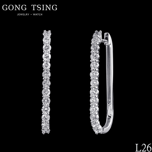 全新鑽石耳飾  18白K金 共0.84克拉 造型耳環