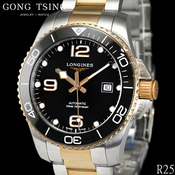 浪琴男錶      LONGINES 征服者系列 L37823587 不鏽鋼鍍PVD塗層 潛水錶 43MM 300米 2024年台灣公司貨 全配