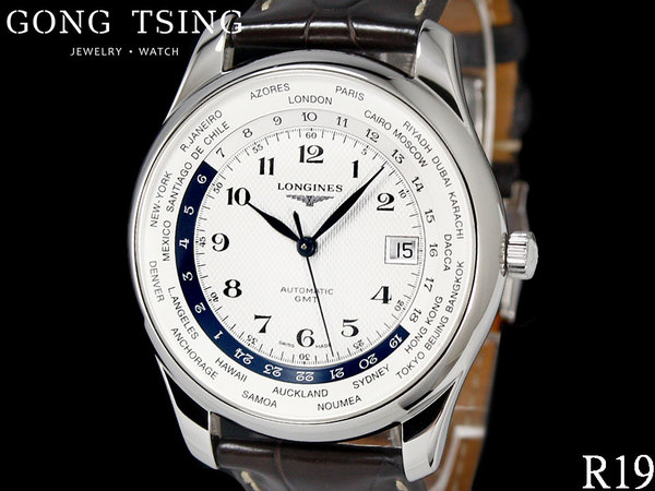 浪琴錶男錶   (LONGINES) L28024703 白色面盤.GMT兩地時間 原廠盒子 國內保卡