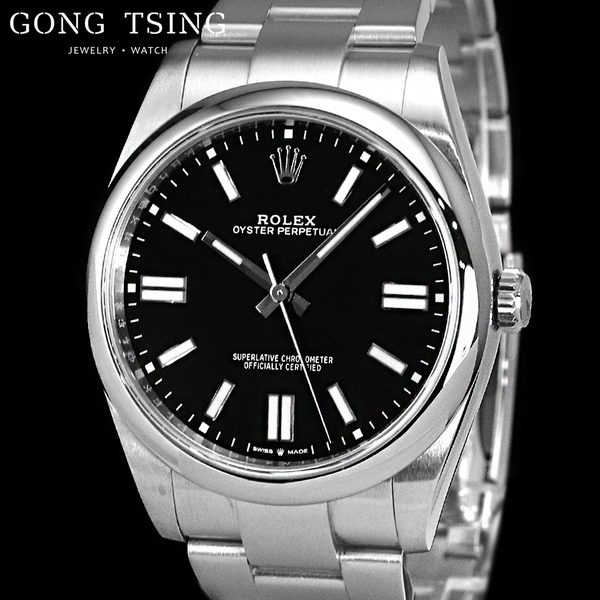 勞力士男錶     ROLEX 124300 124300-0002 蠔式 黑色面盤 雷射玻璃 41MM 2023綠卡 全配