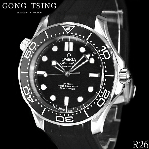 歐米茄男錶     OMEGA 21032422001001 海馬系列 無日期 橡膠錶帶 黑面白字 300米 全新未使用品 2026年最新保卡