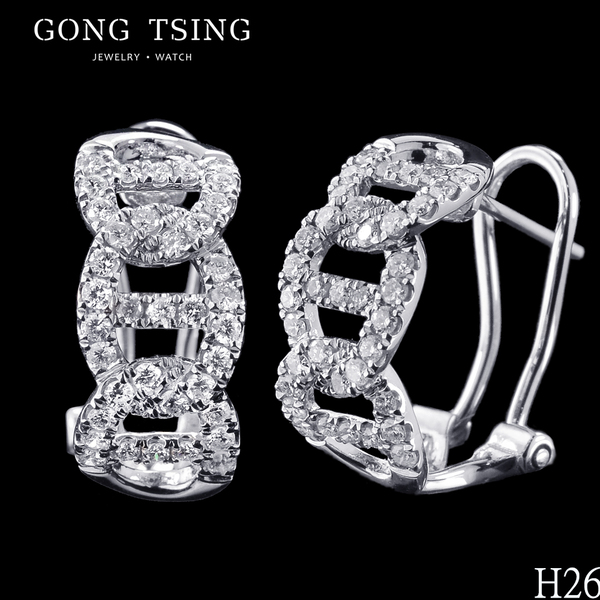 全新鑽石耳飾  18白K金 共0.60克拉 另有黃K金款