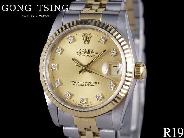 勞力士錶    (ROLEX) 68273 半金中型錶 原廠十鑽面盤 30MM